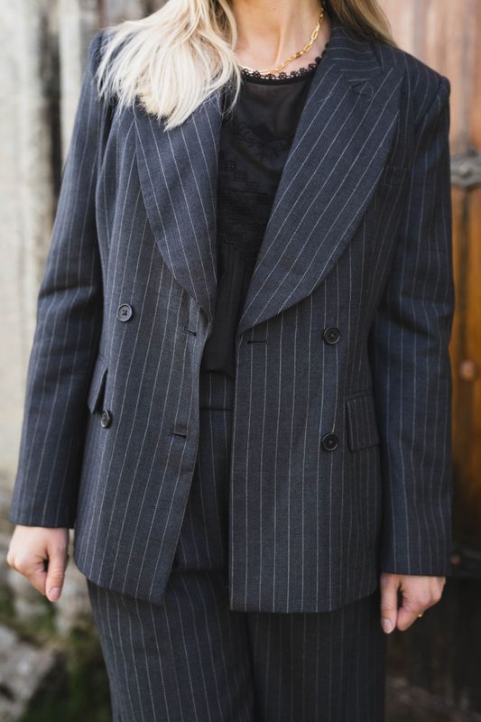 Francis Pinstripe Grey 