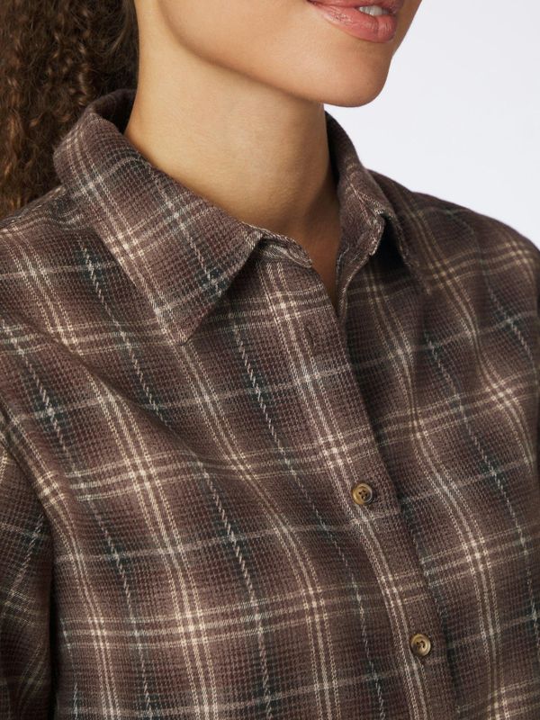 Jaylin Flannel Check Shirt Dark Taupe 