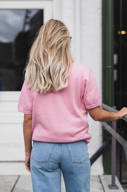 Marin Pocket Logo Knit Pink 