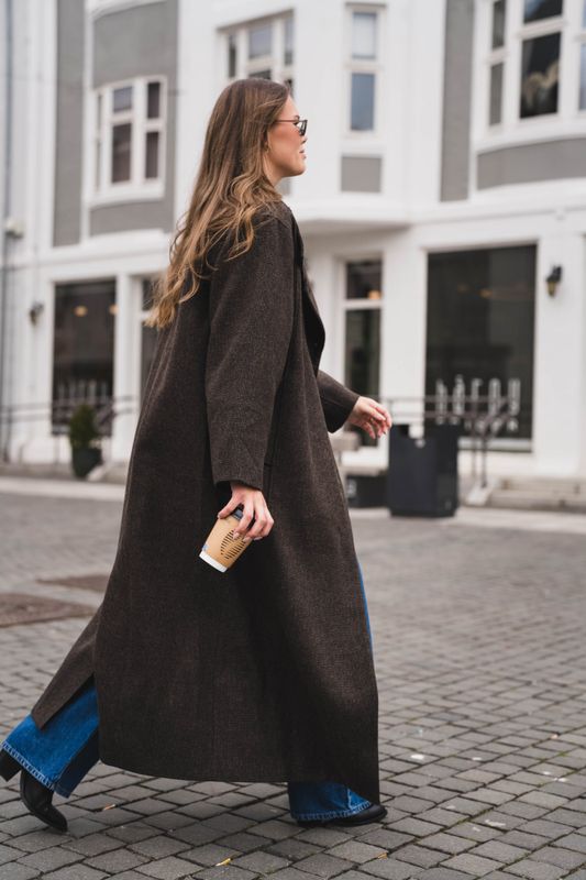 Marcel Mini Check Coat Brown 