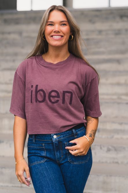 Hovedbilde Rocky Cropped Tee Washed Burgundy 