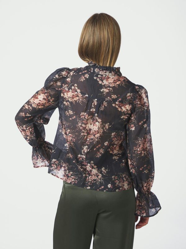 Amara Garden Flower Blouse Dark Navy 