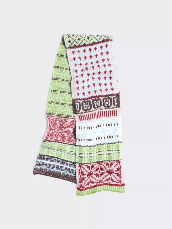 Norwegian Wool Scarf Green Mix 