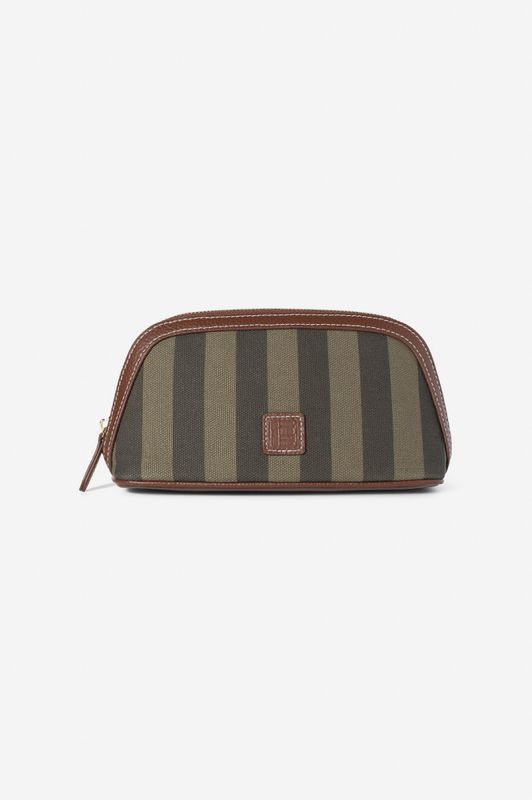 Cosmetic Pouch Small Green Stripe 