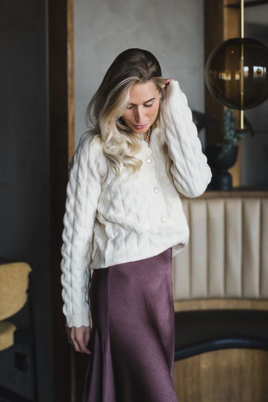 Object - Objdenisi L/S Lo Knit Cardigan - 4917128 Birch main image 0