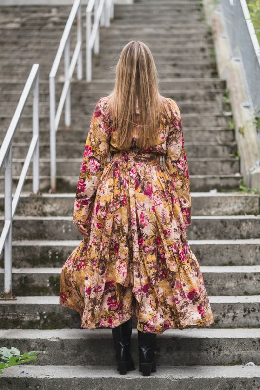 Poplin Shirt Dress Autumn Field