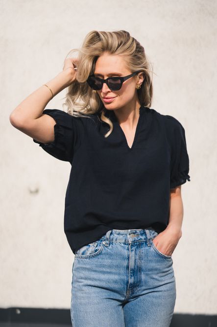 Hovedbilde Odesa Linen Blouse Navy 