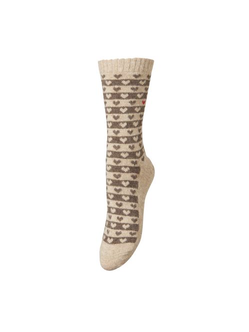Hovedbilde Heart Wola Sock Soft Beige 