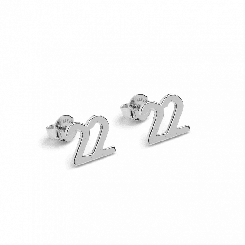 Big Number Studs Silver - 8