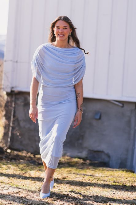 Hovedbilde Tottuna Long Drapy Mesh Dress Light Blue 
